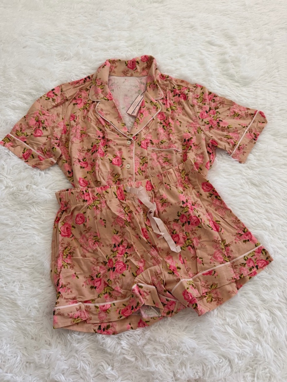 Victoria's Secret heritage blush rose Floral Short PJ Set size small - Picture 3 of 5